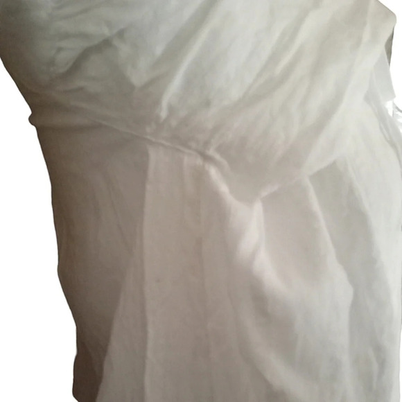 Anthropologie Maeve Vivaldi Textured Tie Neck Tunic White Cotton Size 4 - Picture 8 of 12